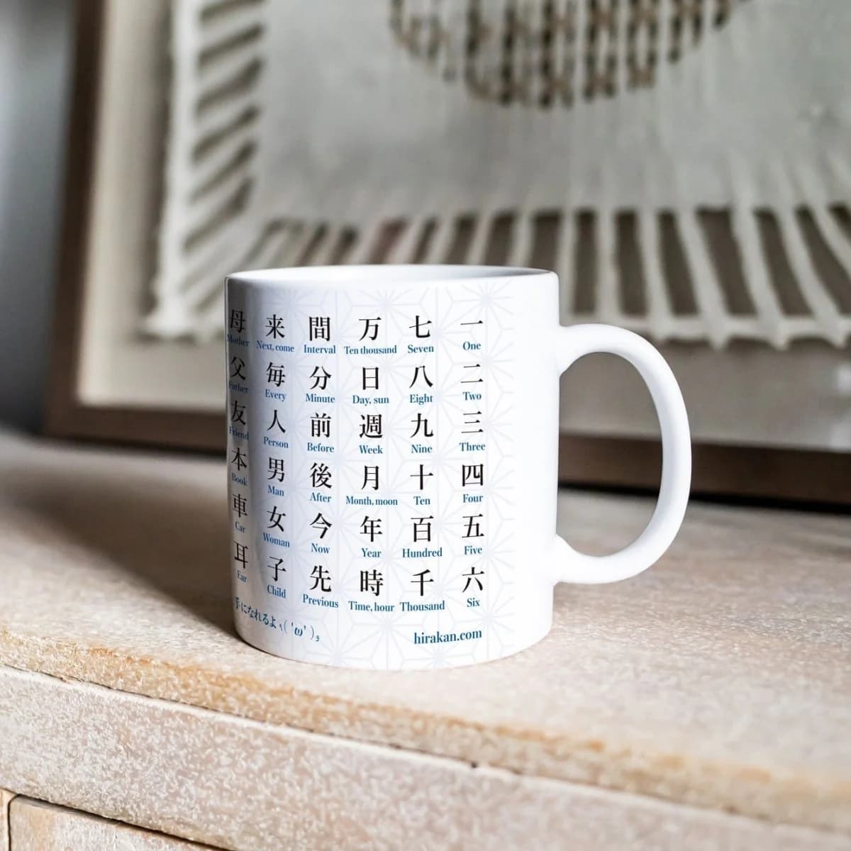 Hirakan Japanese study mug banner